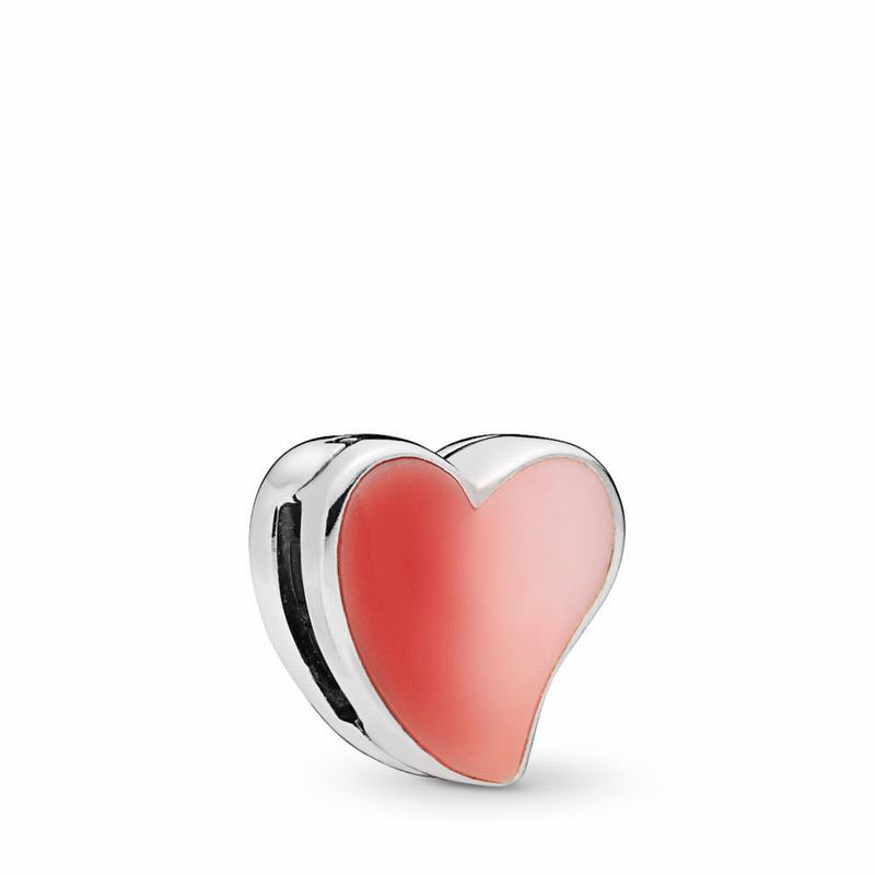 Pandora Reflexions™ Asymmetric Heart of Love Clip Charm Silver Egypt IN7283459